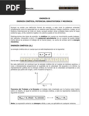 Energía cinética, potencial gravitatoria y mecánica