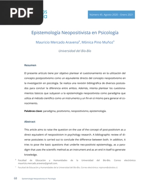 Epistemología Neopositivista en Psicología (Artículo)