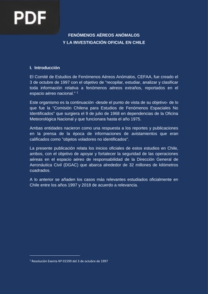 Fenómenos aéreos anómalos y la investigación oficial en Chile