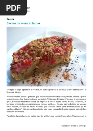 Gachas de avena al horno (Artículo)