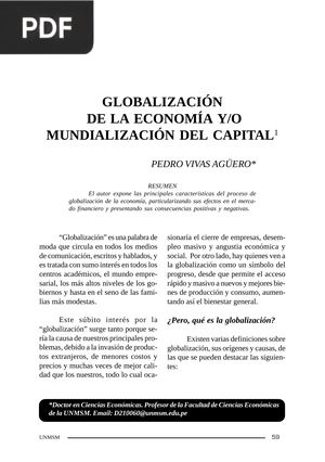 Globalización de la economía y/o mundialización del capital