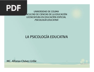 La Psicología Educativa (Presentación)