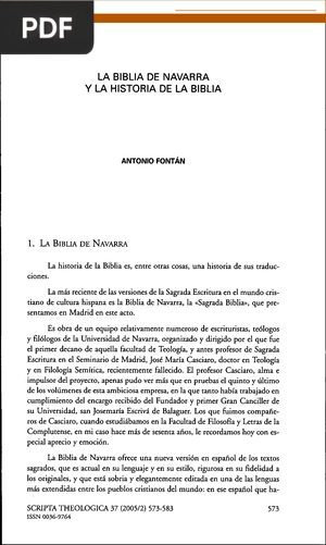 La biblia de navarra y la historia de la biblia