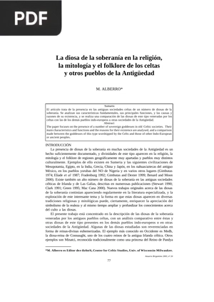 La diosa de la soberanía en la religión, la mitología y el folklore de los celtas y otros pueblos de la Antigüedad