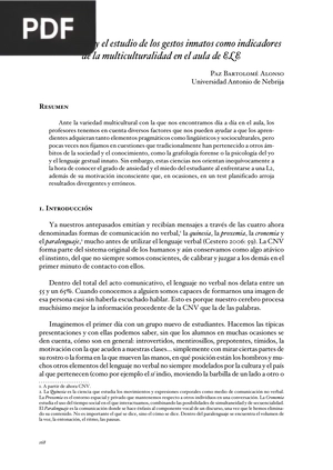 La grafología y el estudio de los gestos innatos como indicadores de la multiculturalidad en el aula de ELE