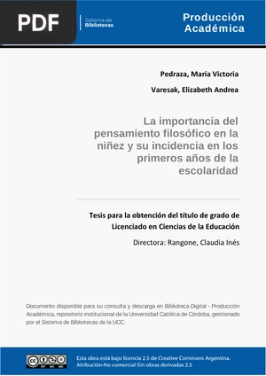 La importancia del pensamiento filosófico en la niñez y su incidencia en los primeros años de la escolaridad