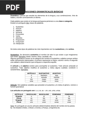 Nociones gramaticales básicas