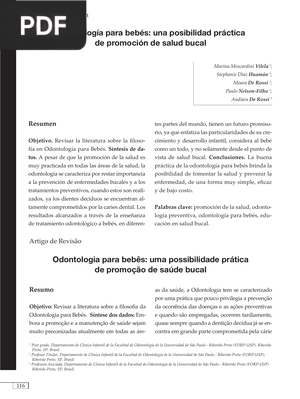 Odontología para bebés: una posibilidad práctica de promoción de salud bucal