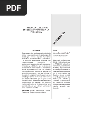 Psicología Clínica: Funciones y Aportes a la Pedagogía