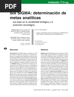 Six Sigma: determinación de metas analíticas