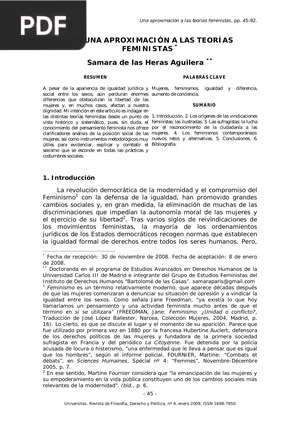 Una aproximación a las teorías feministas