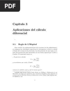 Aplicaciones del cálculo diferencial