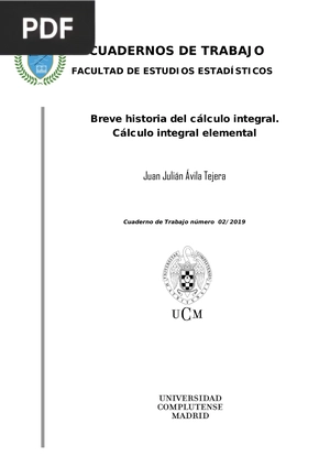 Breve historia del cálculo integral. Cálculo integral elemental