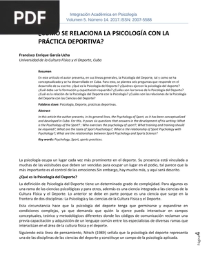 ¿Cómo se relaciona la Psicología con la Práctica Deportiva?