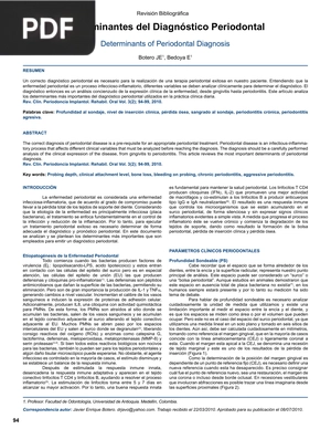 Determinantes del Diagnóstico Periodontal (Artículo)