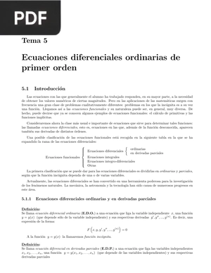 Ecuaciones diferenciales ordinarias de primer orden