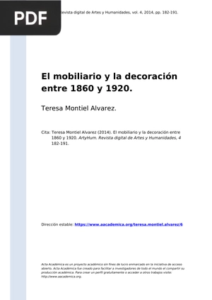 El mobiliario y la decoración entre 1860 y 1920.