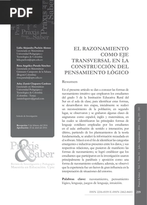 El razonamiento como eje transversal en la construcción del pensamiento lógico