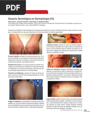 Glosario Semiológico en Dermatología (VII) (Artículo)