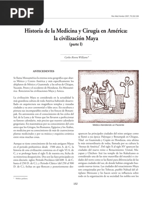 Historia de la Medicina y Cirugía en América: la civilización Maya (parte I) (Artículo)