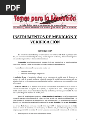 Instrumentos de medición y verificación