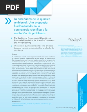 La Enseñanza de la Química Ambiental: Una propuesta fundamentada en la controversia científica y la resolución de problemas (Artículo)