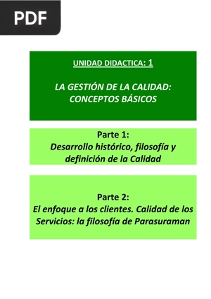 La Gestión de la Calidad. Conceptos básicos