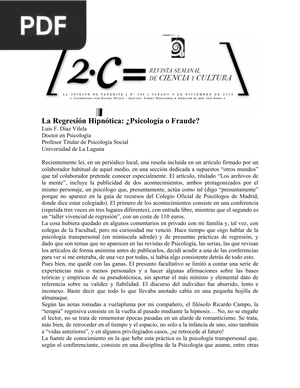 La Regresión Hipnótica: ¿Psicología o Fraude? (Artículo)