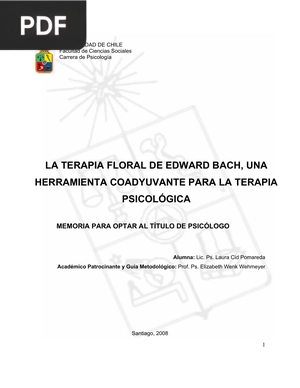 La terapia floral de Edward Bach, una herramienta coadyuvante para la terapia psicológica