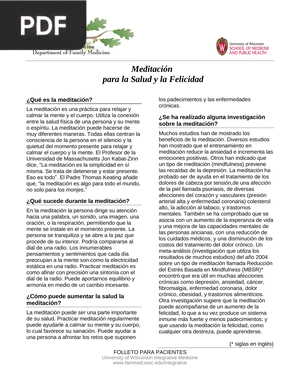 Meditación para la Salud y la Felicidad (Artículo)