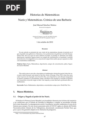 Nazis y Matemáticas. Crónica de una Barbarie