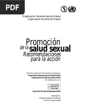 Promoción de la salud sexual de la Recomendaciones para la acción