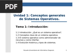 Unidad 1: Conceptos generales de Sistemas Operativos. (Presentación)