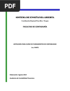 Antología para curso de funamentos de contabilidad 1ra. Parte