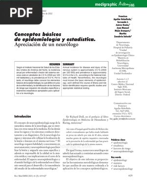 Conceptos básicos de epidemiología y estadística. (Artículo)