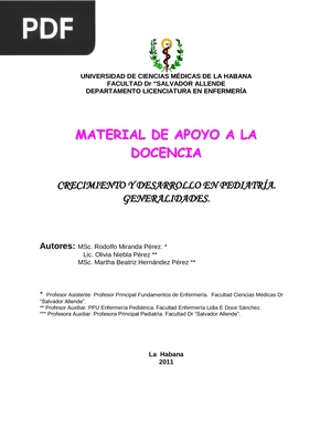 Crecimiento y desarrollo en pediatría. Generalidades