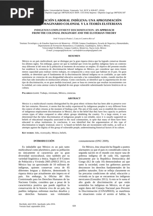 Discriminación laboral indígena: Una aproximación desde el imaginario colonial y la teoría elsteriana