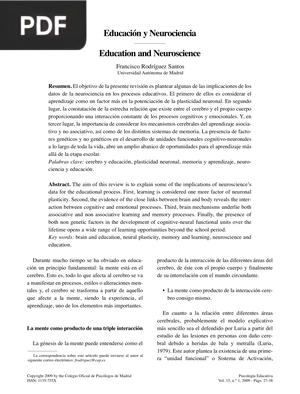 Educación y Neurociencia