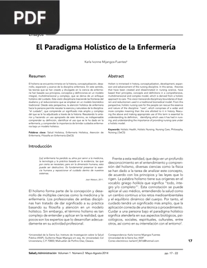 El Paradigma Holístico de la Enfermería (Artículo)