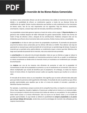 El Poder de Inversión de los Bienes Raíces Comerciales