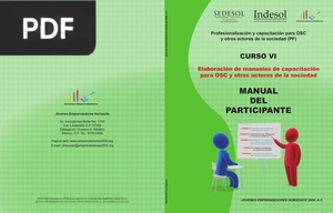 Elaboración de manuales de capacitación para OSC y otros actores de la sociedad