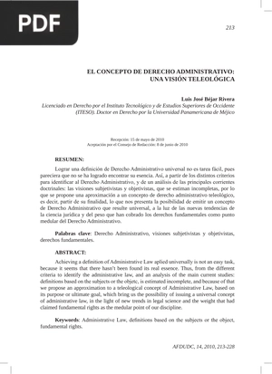 El concepto de derecho administrativo: una visión teleológica