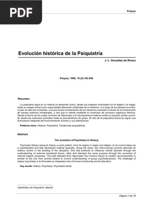 Evolución histórica de la Psiquiatría