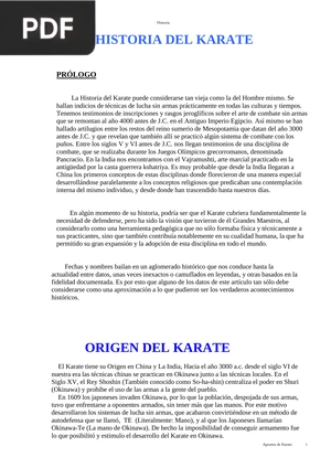 Historia del Karate