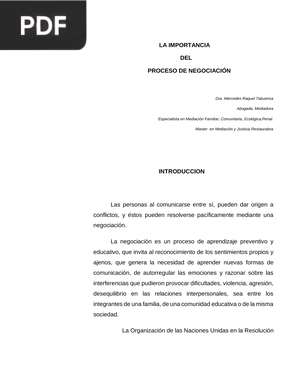 La Importancia del Proceso de Negociación