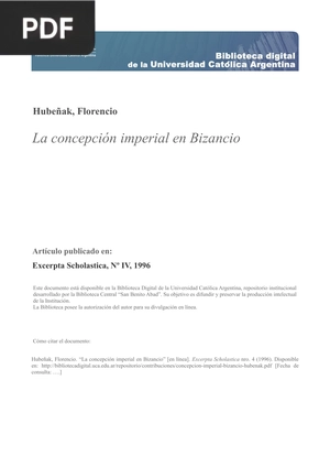 La concepción imperial en Bizancio (Artículo)