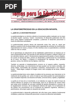 La grafomotricidad en la educación infantil