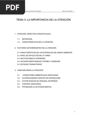 La importancia de la atención (Artículo)