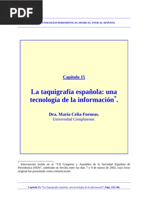 La taquigrafía española: una tecnología de la información