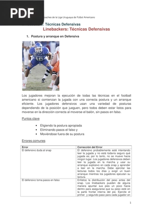 Linebackers: Técnicas Defensivas